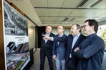 Josep Maria Miret, Josep Viaplana, Josep Mateu (presidente del RACC) y Valentí Fradera